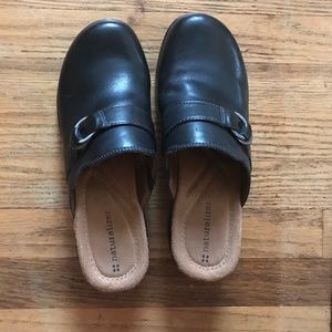 Naturalizer black leather clogs size 8M NWOT